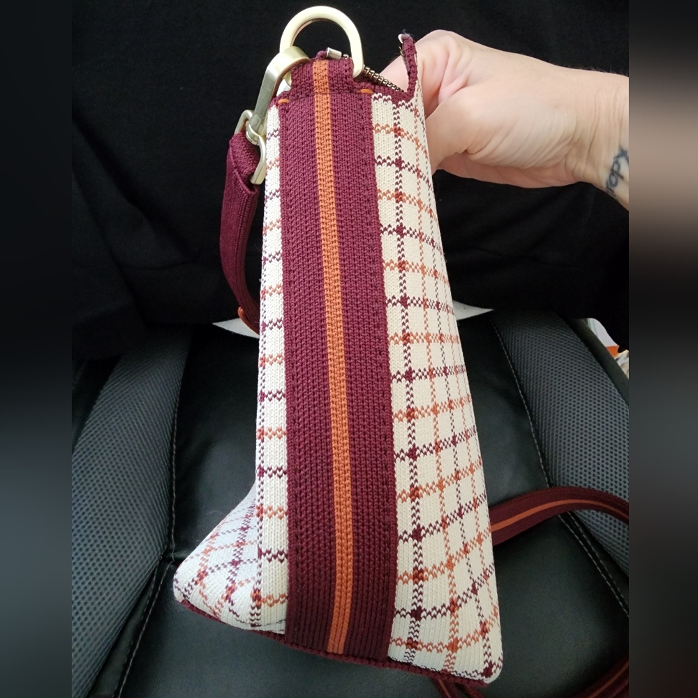 Rothy's Plaid Crossbody Bag in Brown and Cream - Picture 8 of 11